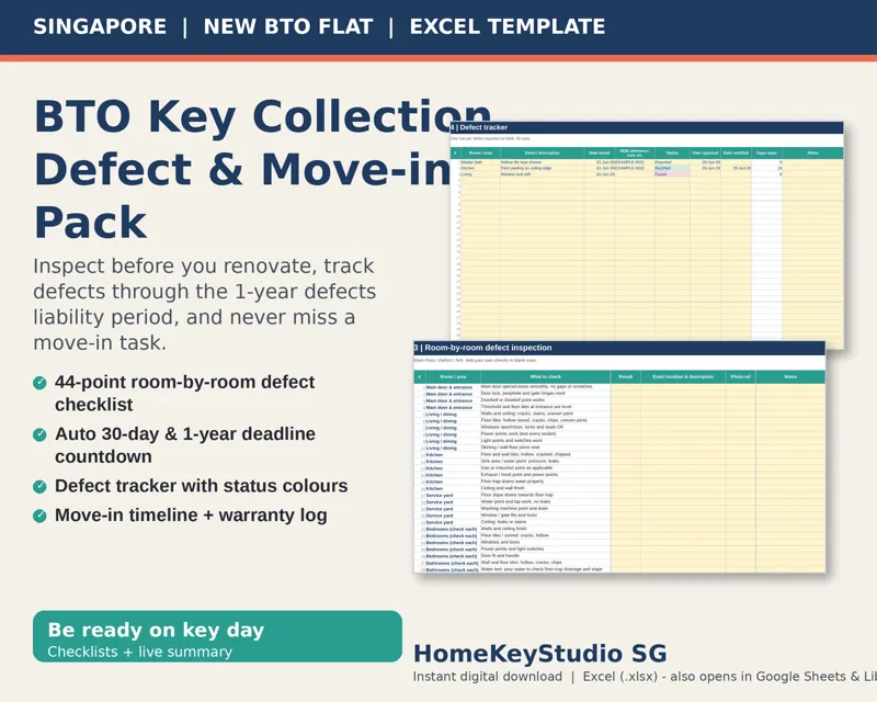 Cover image for BTO Key Collection, Defect & Move-in Pack